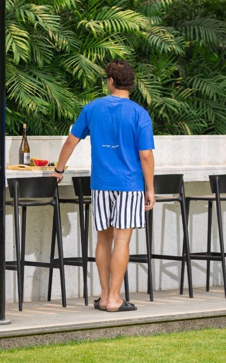Script Tee Cobalt