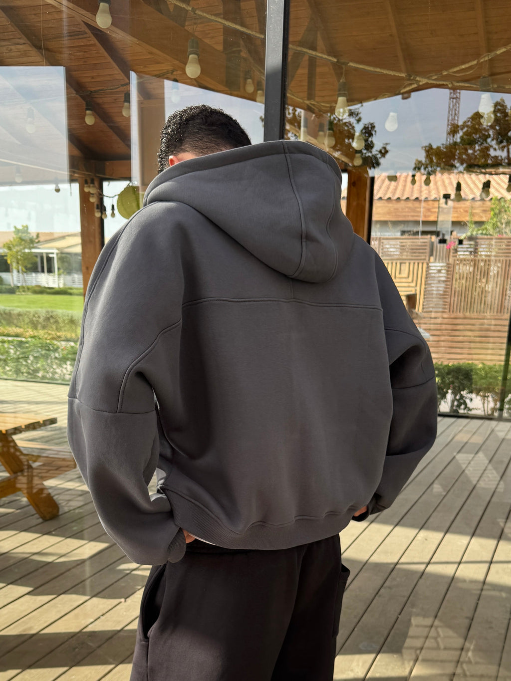 ESSENTIAL ZIPPER JACKET CHARCOAL GREY