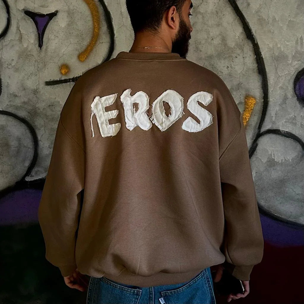 Beige Rebel Stitches Crewneck