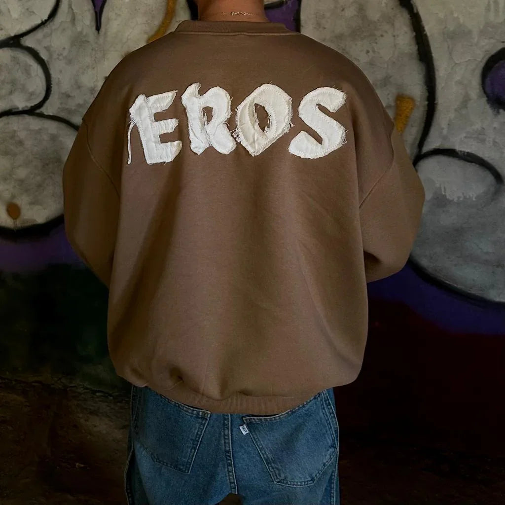 Beige Rebel Stitches Crewneck