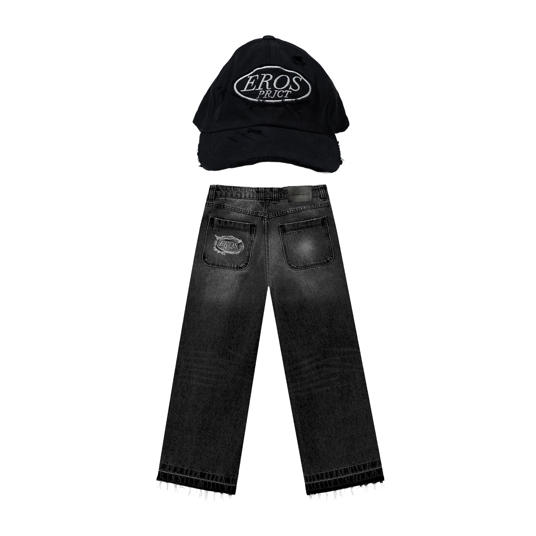 Vanta Baggy Jeans + Broken Noir Cap