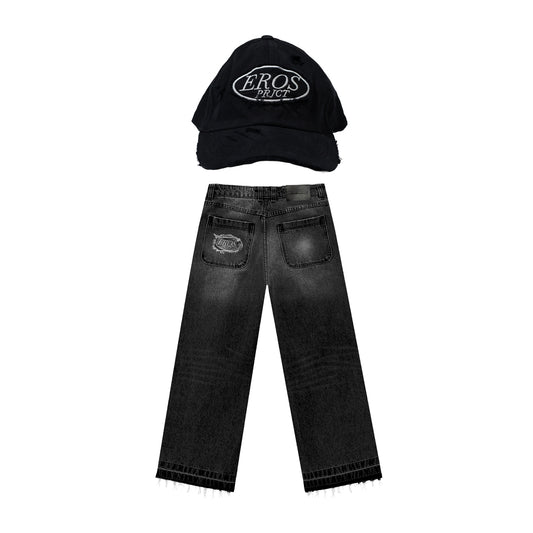 Vanta Baggy Jeans + Broken Noir Cap