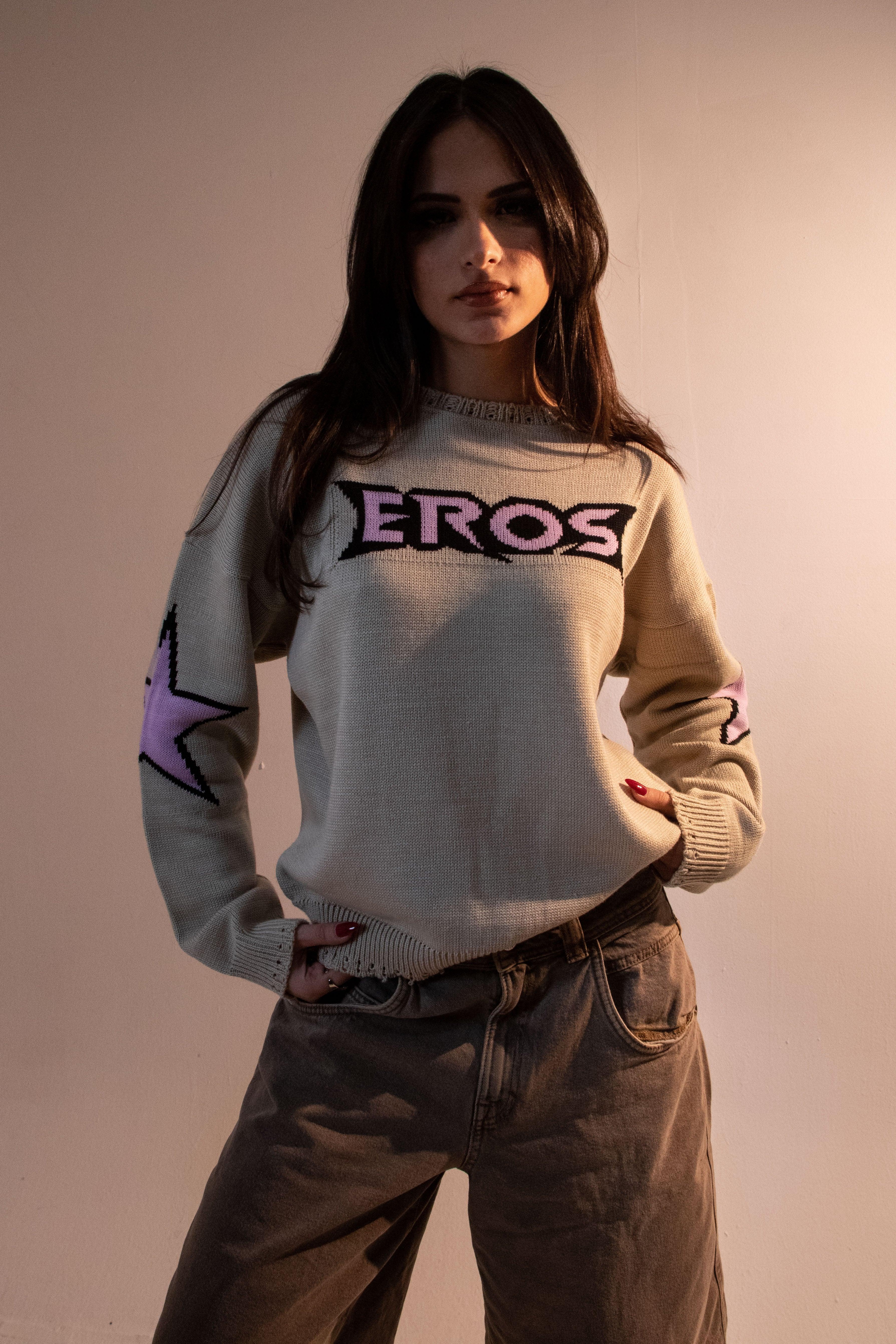 Eros Beige Knit Crewneck
