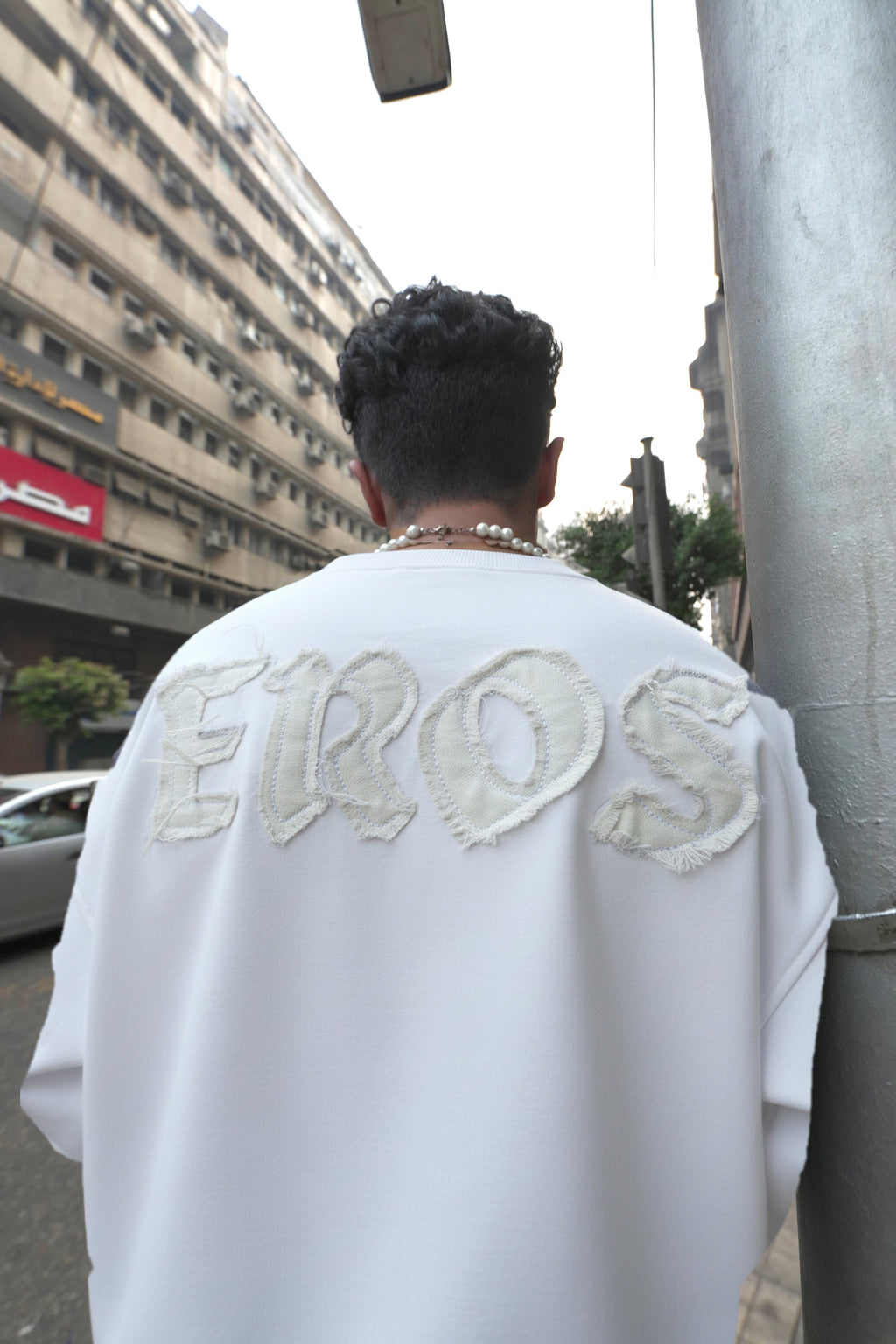 White Rebel Stitches Crewneck