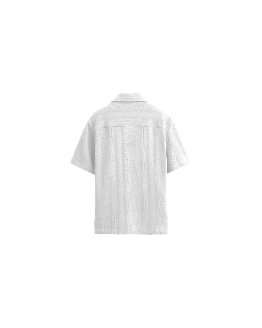 White Knitted Striped Shirt