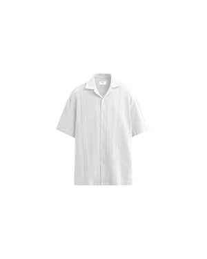 White Knitted Striped Shirt